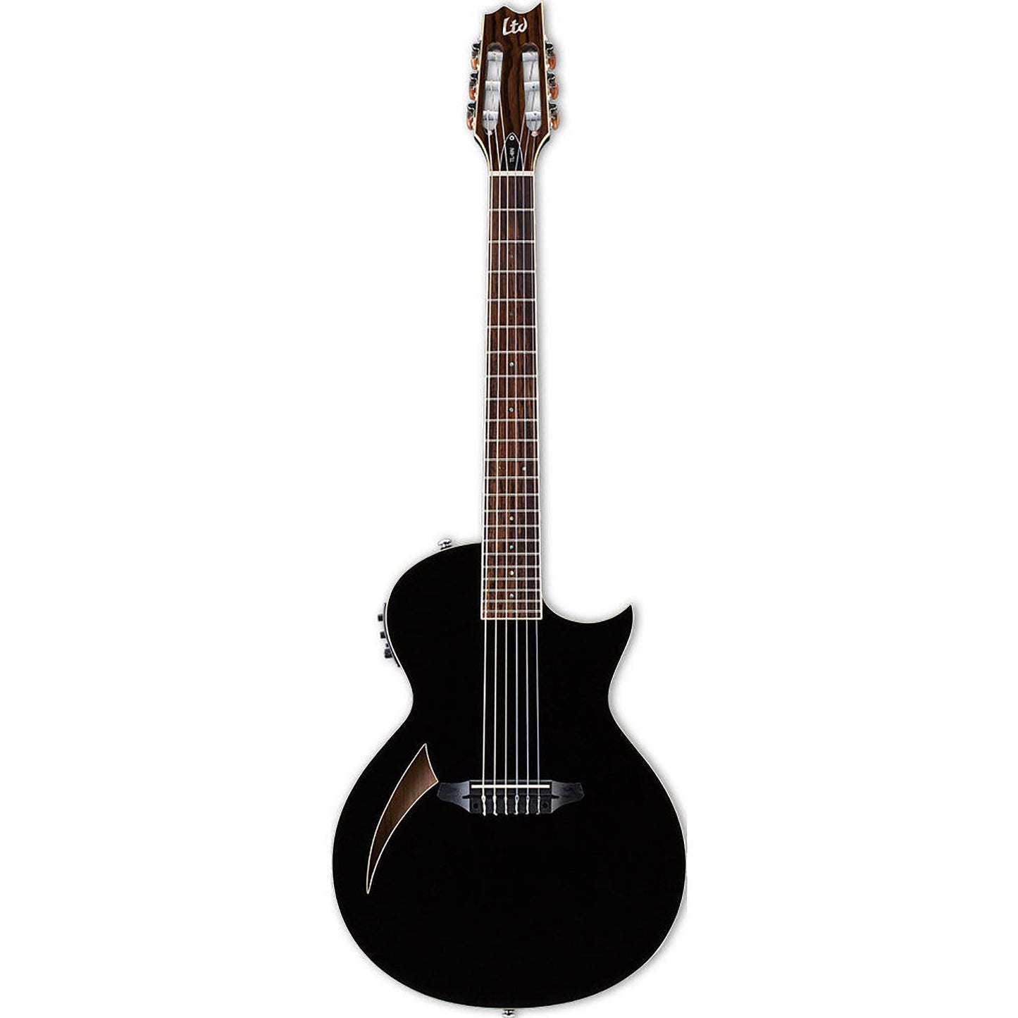 ESP LTL6NBLK LTD TL-6 Nylon-String Acoustic/Electric Guitar - Black - Hollywood DJ
