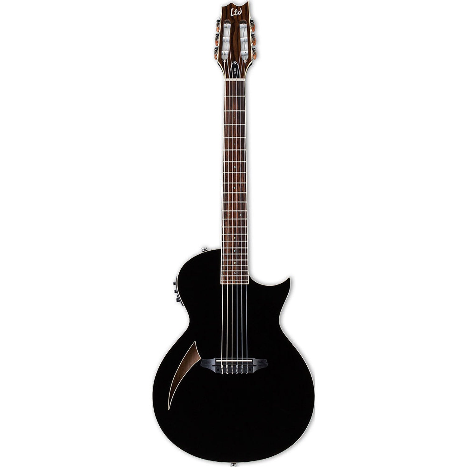 ESP LTL6NBLK LTD TL-6 Nylon-String Acoustic/Electric Guitar - Black - Hollywood DJ
