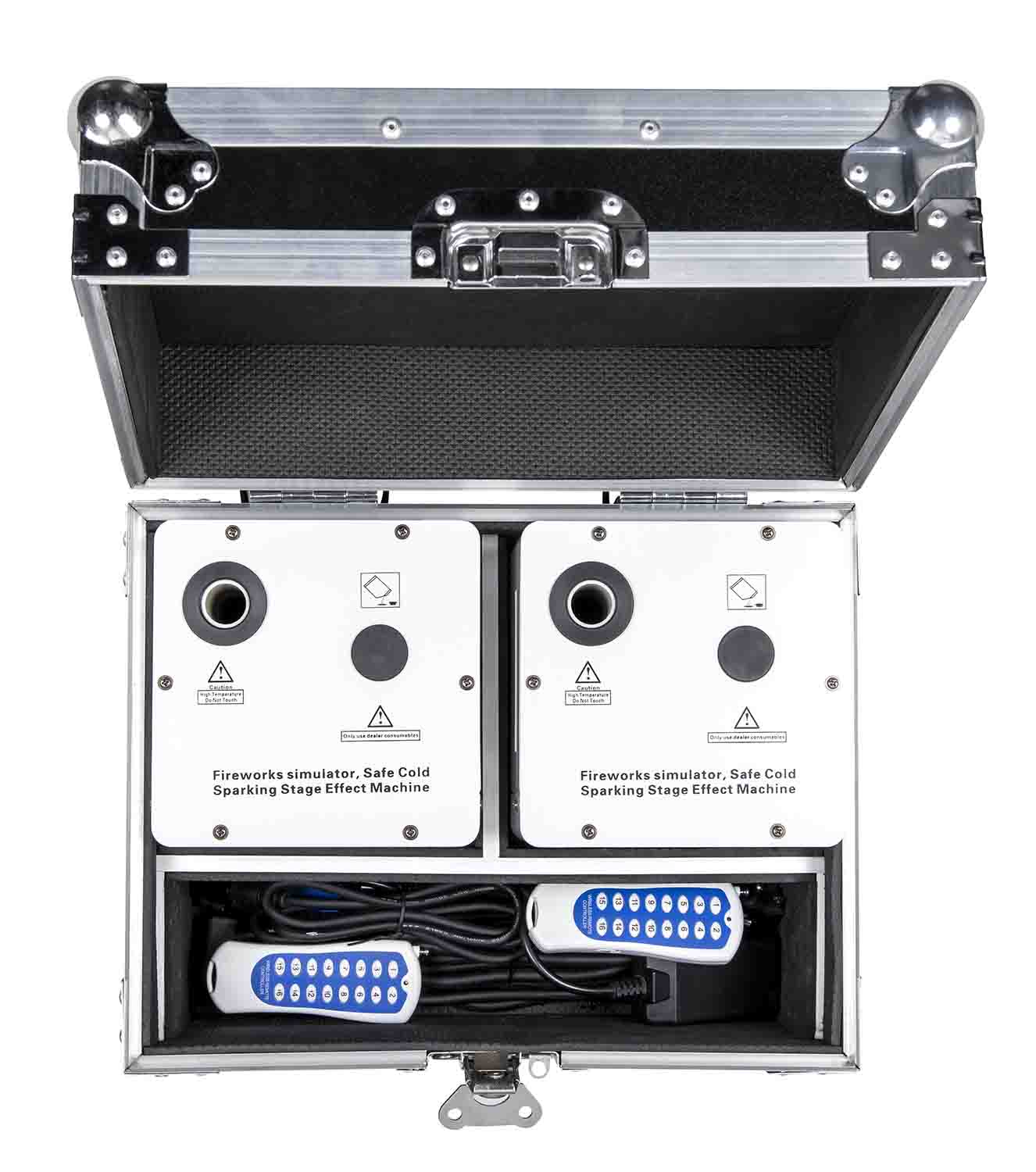 Colorkey CKU-7703-KIT Cold Spark Machine Bundle 2 Dazzlers with Road Case - White - Hollywood DJ