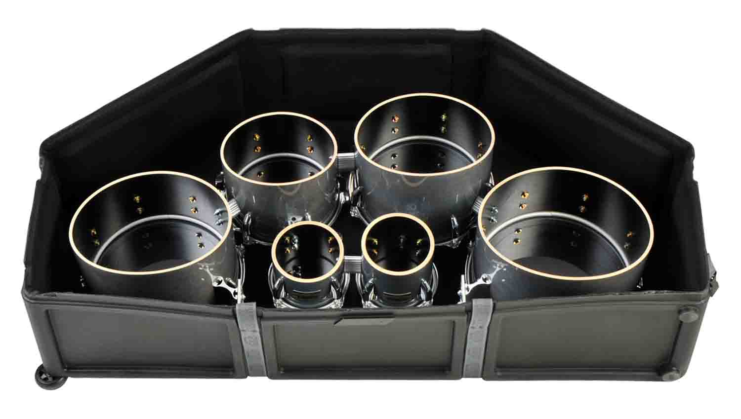 SKB Cases 1SKB-DM0234 Marching Quad and Quint Case with Wheels and Padded Interior - Hollywood DJ