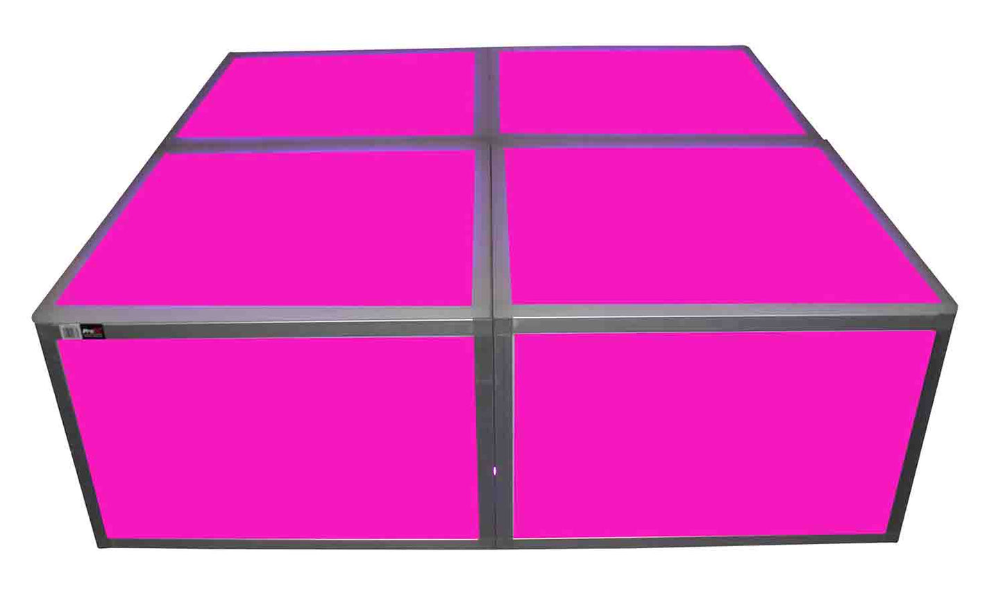 ProX XSA-2X2-16 LUMOStage 16-Inch High Acrylic Platform Riser Section with Clamps And 2 Side Acrylic Covers