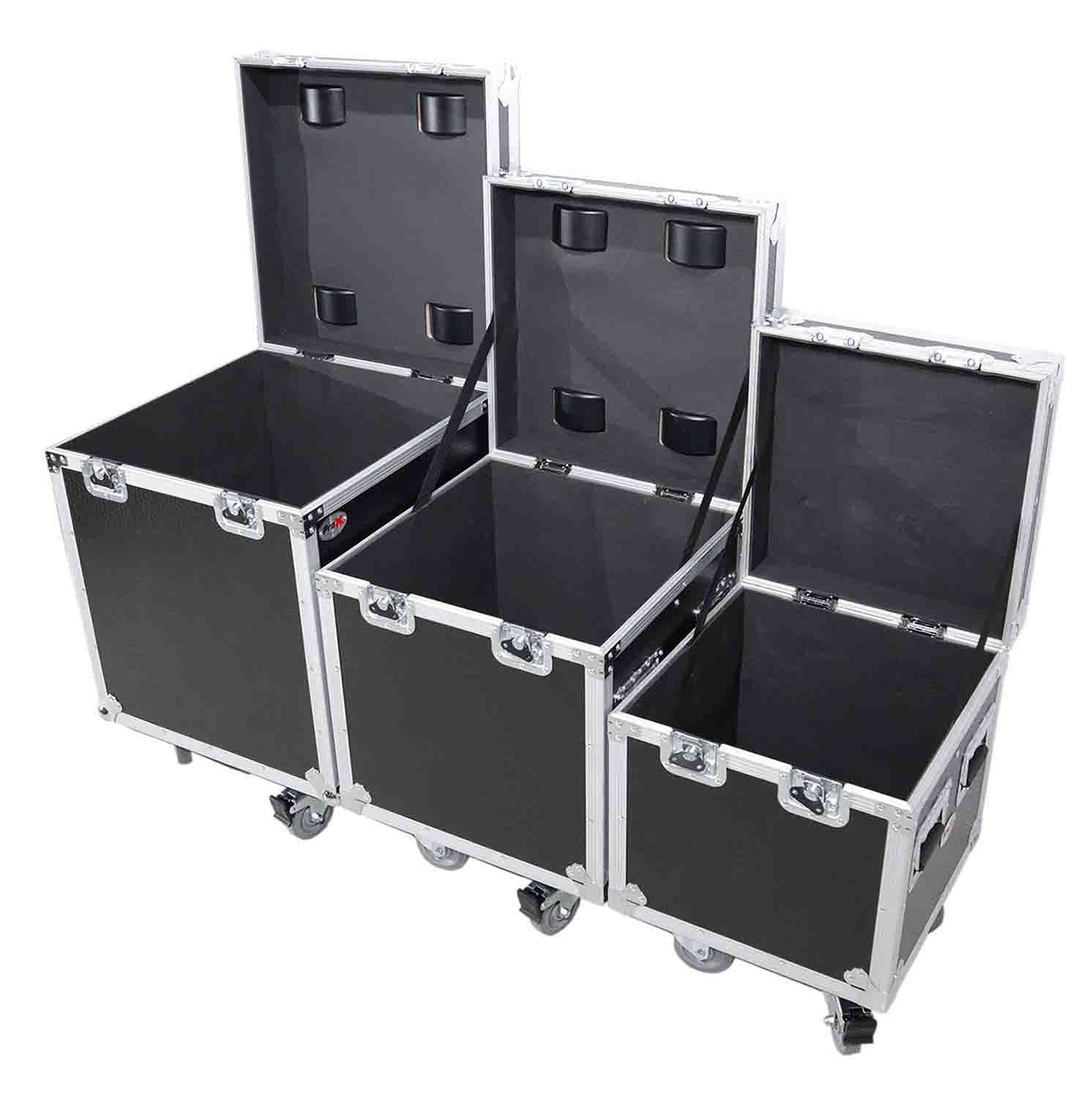 ProX XS-UTL49 PKG3, ATA Style Road Cases Large, Medium and Small Size with Wheels - Package of 3 - Hollywood DJ