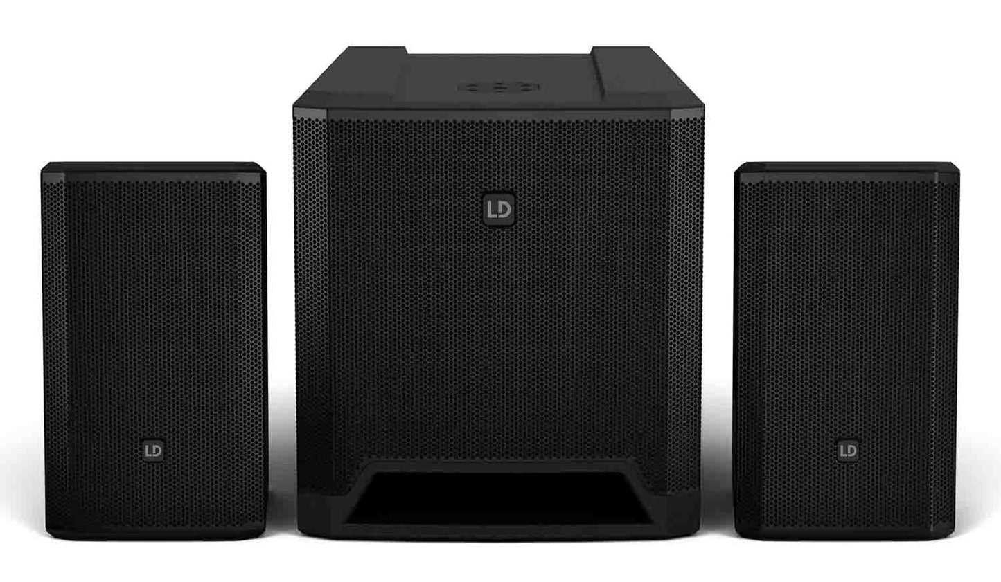 LD Systems DAVE 12 G4X Compact 2.1 Powered PA System with Bluetooth and Mixer - 750W RMS