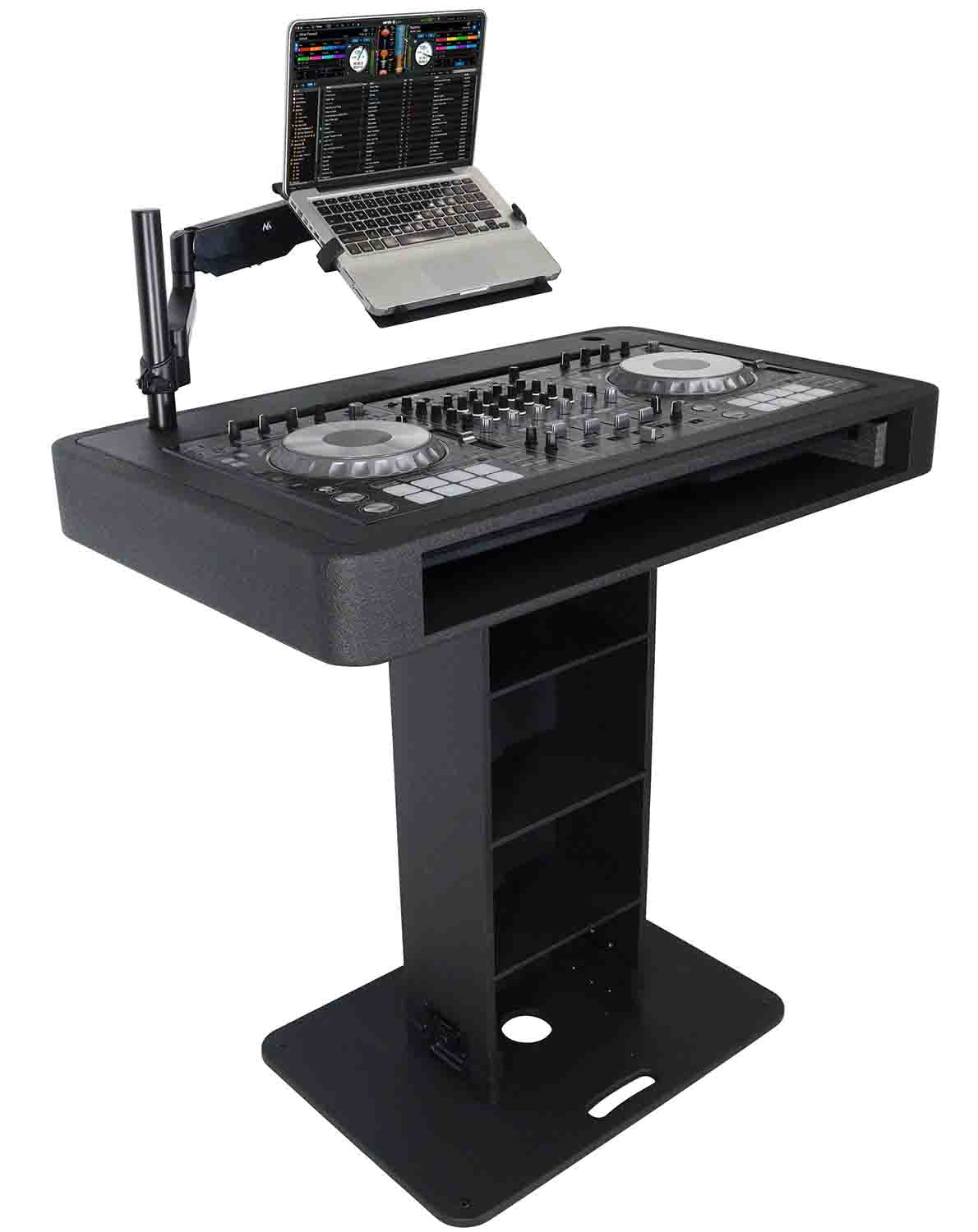 B-Stock: ProX XZF-DJCT BL CASE, Control Tower DJ Stand with Laptop Arm, Travel Hard Cases - Black Finish - Hollywood DJ