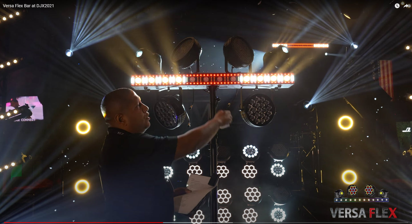JMAZ JZ2008 Versa Flex Bar All-In-One Lighting System with 2 Movers and FX Bar - Hollywood DJ