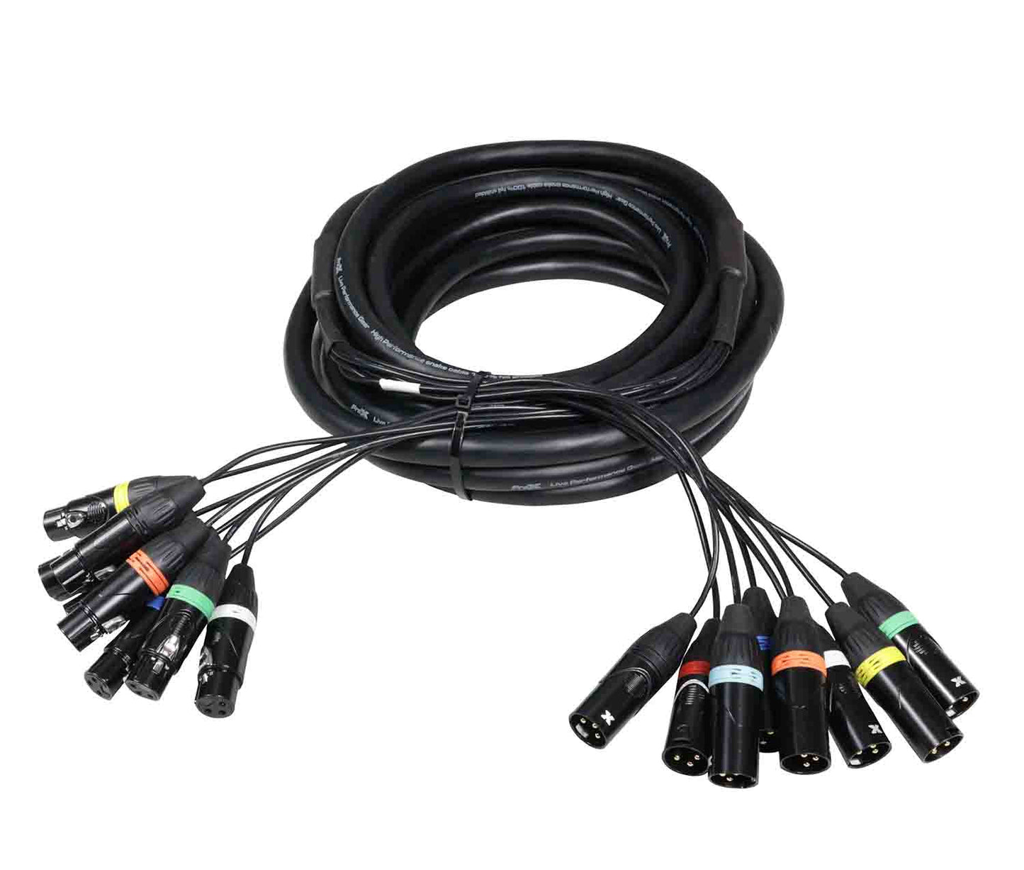 ProX XC-8XLR25 8-Channel XLR3F to XLR3M Balanced Snake Cable - 25 Feet - Hollywood DJ