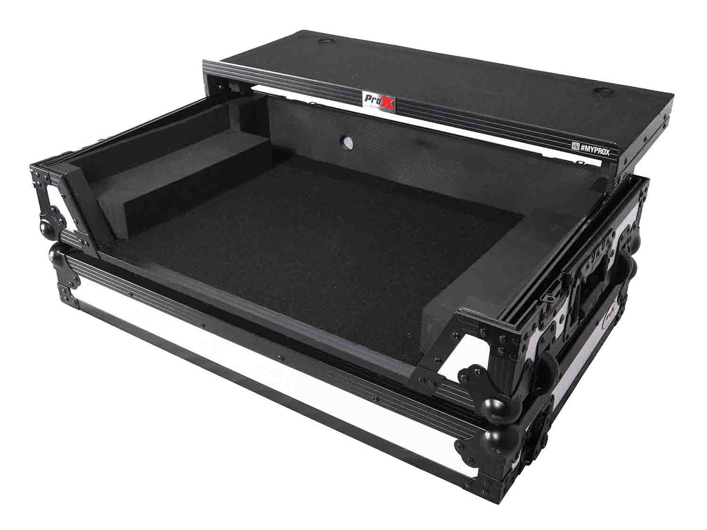 PROX XS-XDJXZWLT WH, ATA Flight Case for Pioneer XDJ-XZ DJ Controller with Laptop Shelf 1U Rack Space and Wheels - Hollywood DJ