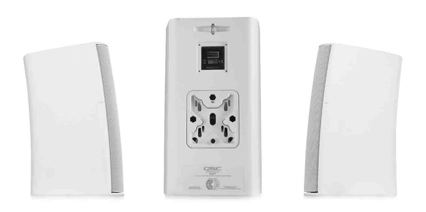 QSC AD-S8T-WH Acoustic Design Series 8-Inch 2-Way 200W Surface-Mount Loudspeaker - White - Hollywood DJ