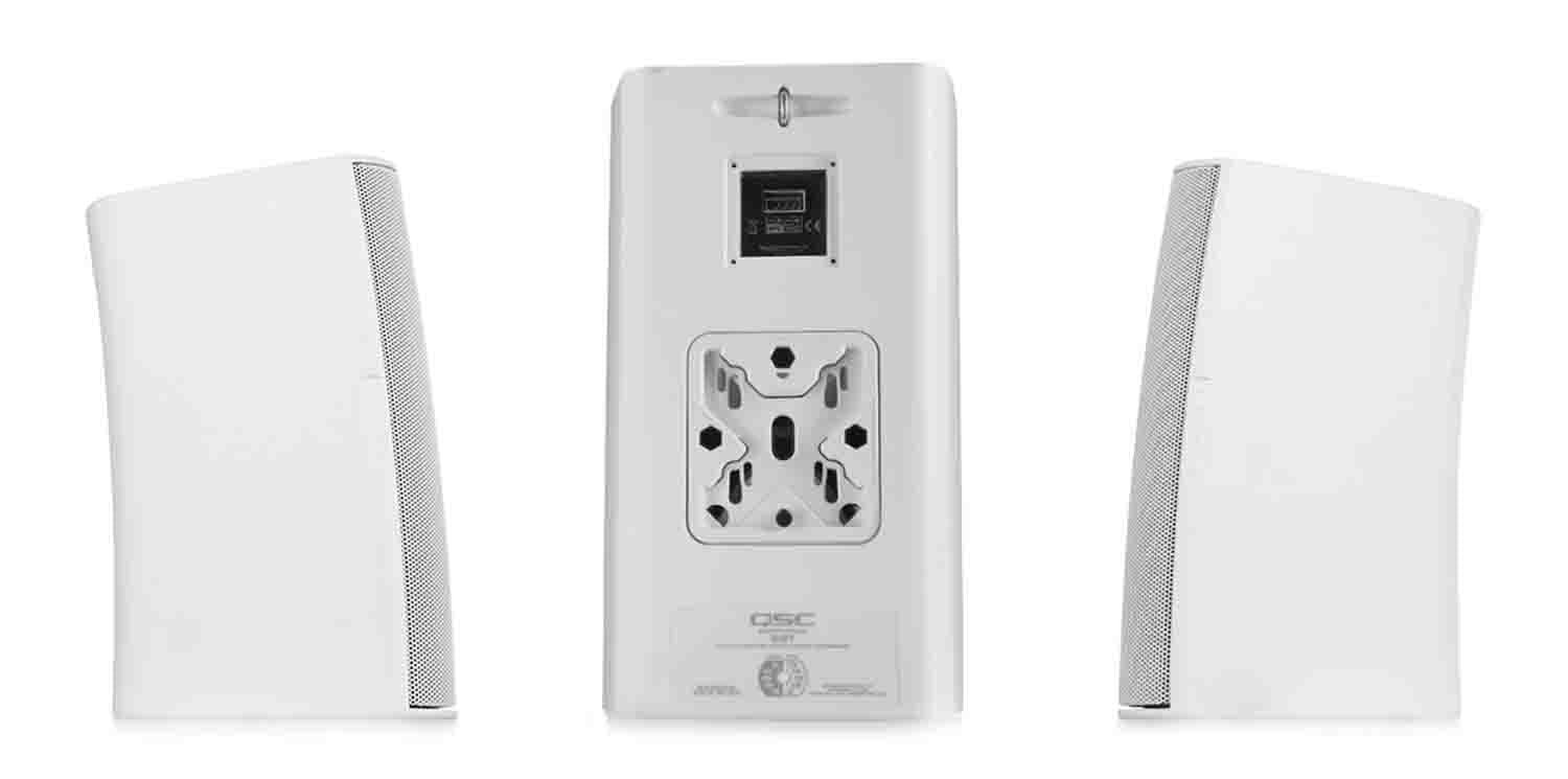 QSC AD-S8T-WH Acoustic Design Series 8-Inch 2-Way 200W Surface-Mount Loudspeaker - White - Hollywood DJ