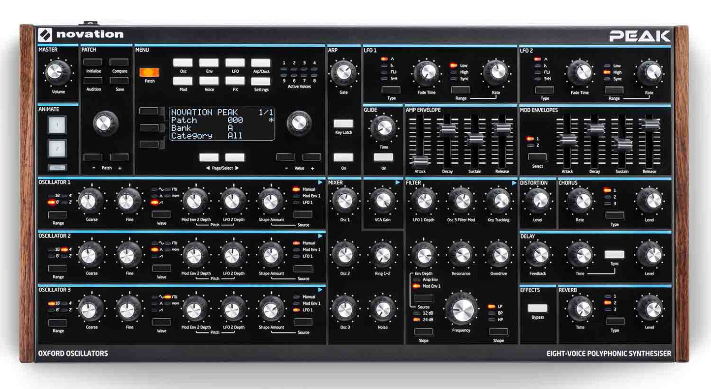 Novation PEAK 8-Voice Polyphonic Synthesizer - Hollywood DJ