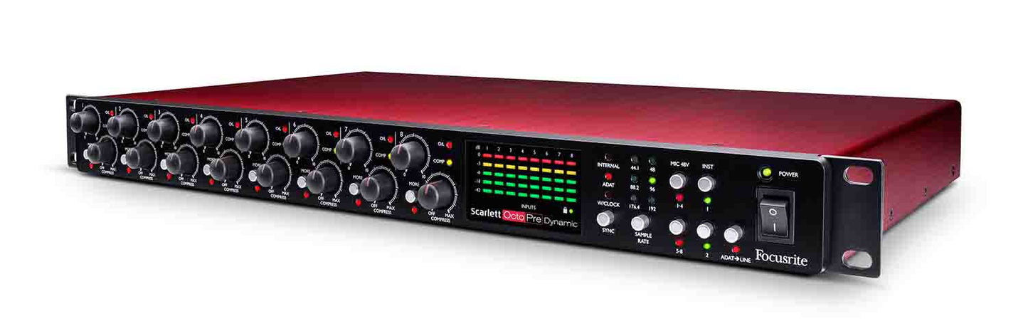 Focusrite SCARLETT-OCTOPRE-DYNA Dynamic Eight Channel Preamp and Interface - Hollywood DJ