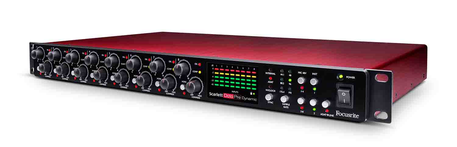 Focusrite SCARLETT-OCTOPRE-DYNA Dynamic Eight Channel Preamp and Interface - Hollywood DJ