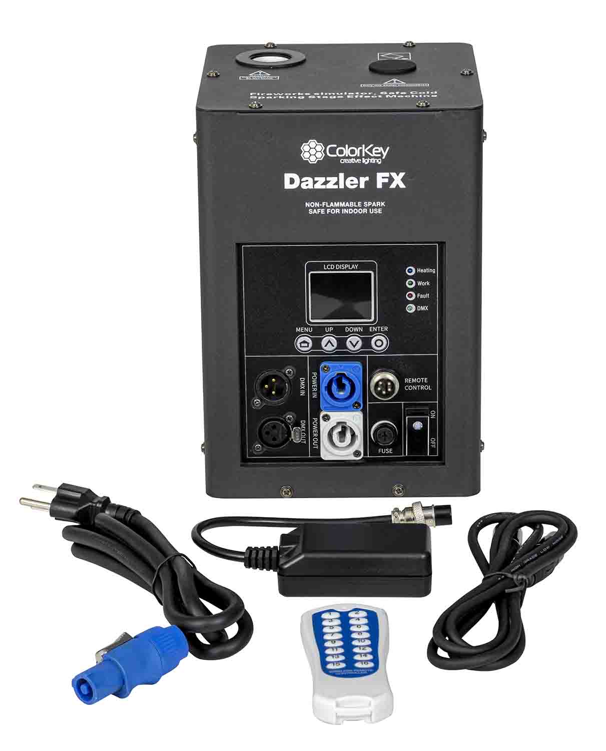 Colorkey CKU-7702-KIT Cold Spark Machine Bundle 2 Dazzlers with Road Case - Black - Hollywood DJ