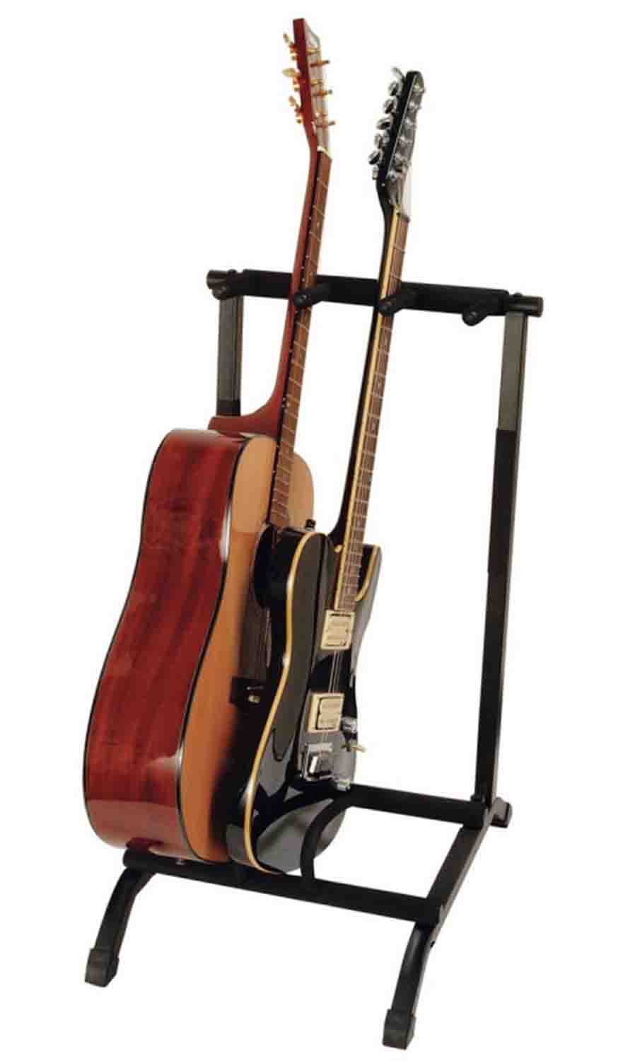 OnStage GS7361 3-Space Foldable Multi-Guitar Rack - Black - Hollywood DJ