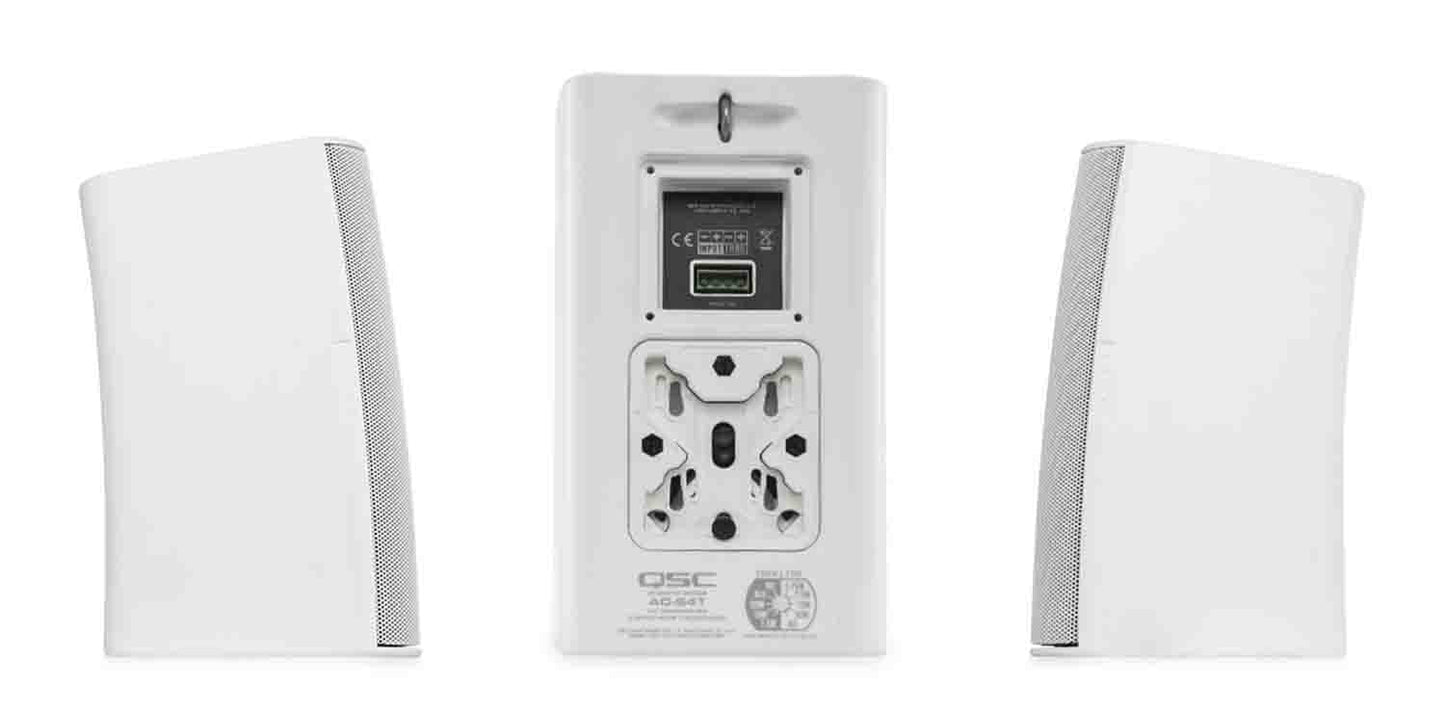 QSC AD-S4T-WH Acoustic Design Series 4.5" 2-Way 50W Surface-Mount Loudspeaker - White - Hollywood DJ