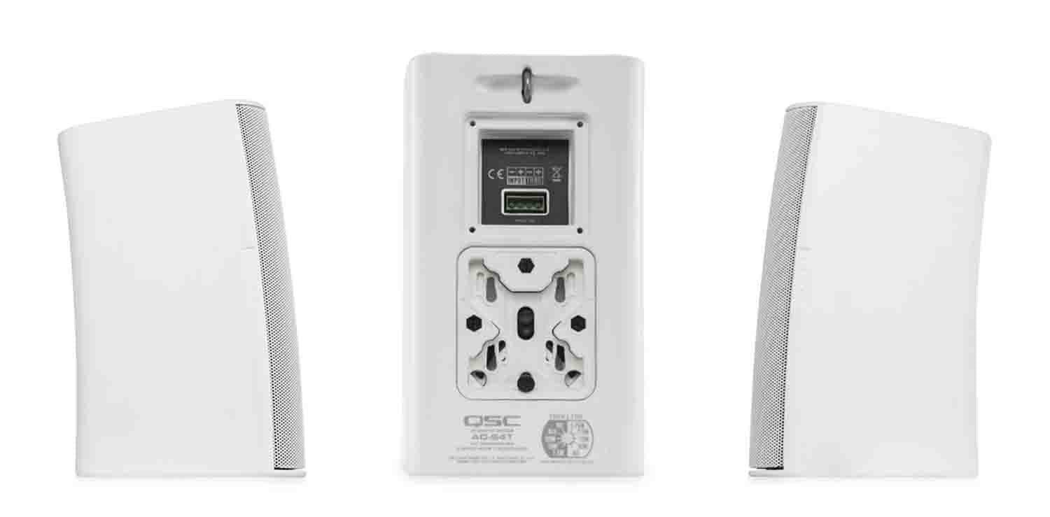 QSC AD-S4T-WH Acoustic Design Series 4.5" 2-Way 50W Surface-Mount Loudspeaker - White - Hollywood DJ