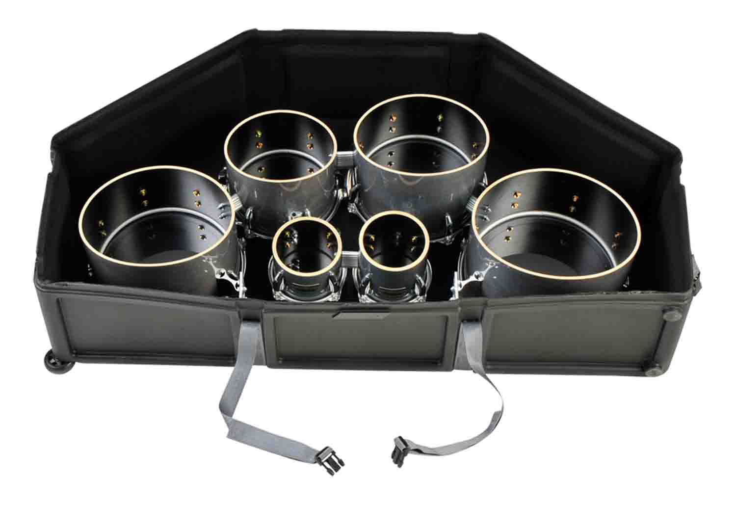 SKB Cases 1SKB-DM0234 Marching Quad and Quint Case with Wheels and Padded Interior - Hollywood DJ
