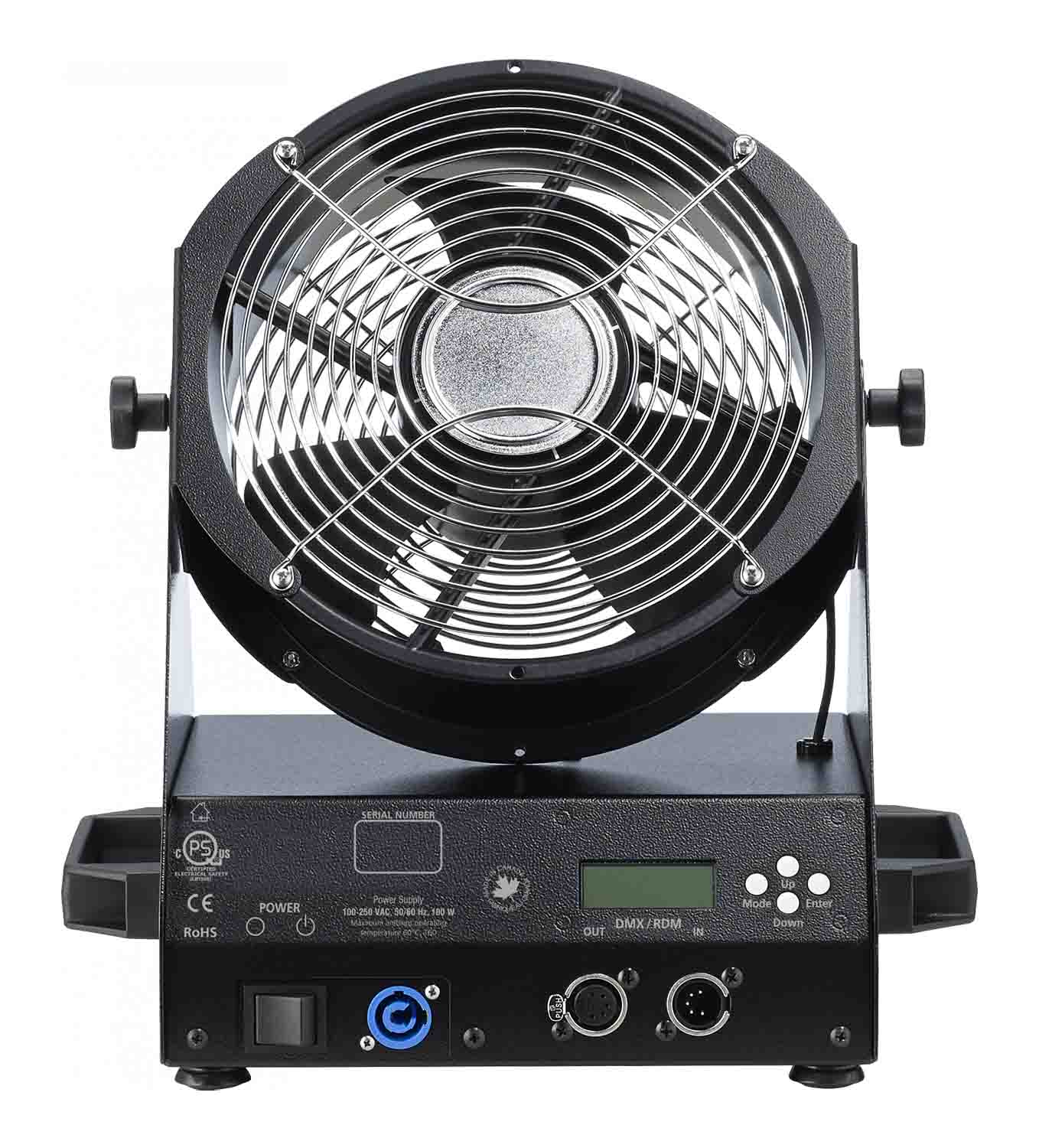 MDG theFAN Ultra Compact Variable Speed Digital Fan with DMX/RDM Control - 100W - Hollywood DJ