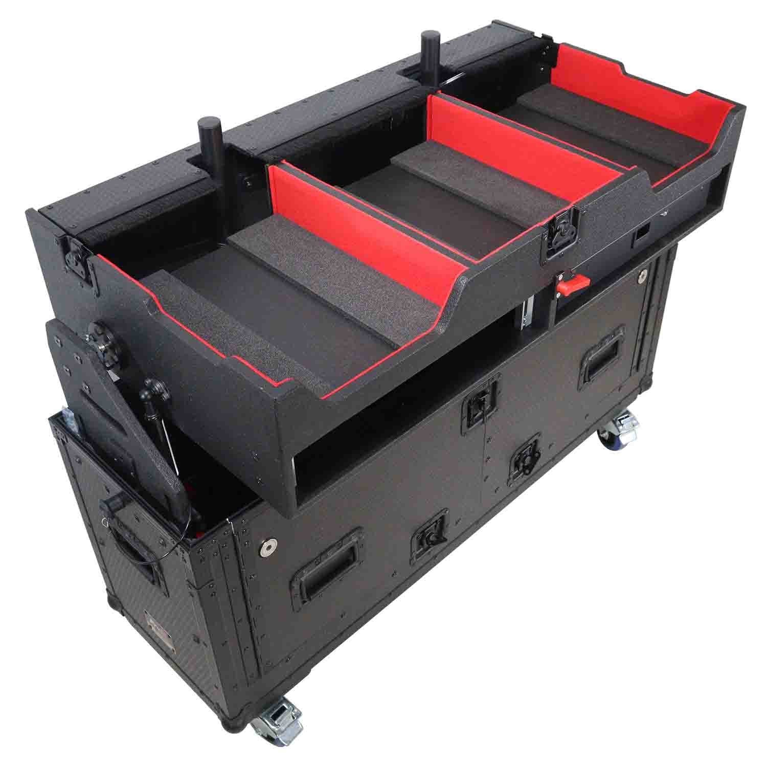 PROX XZF-CDM3K Flip-Ready Easy Retracting Hydraulic Lift Case for Pioneer CDJ-3000 and DJM-900 NXS2 System - Hollywood DJ