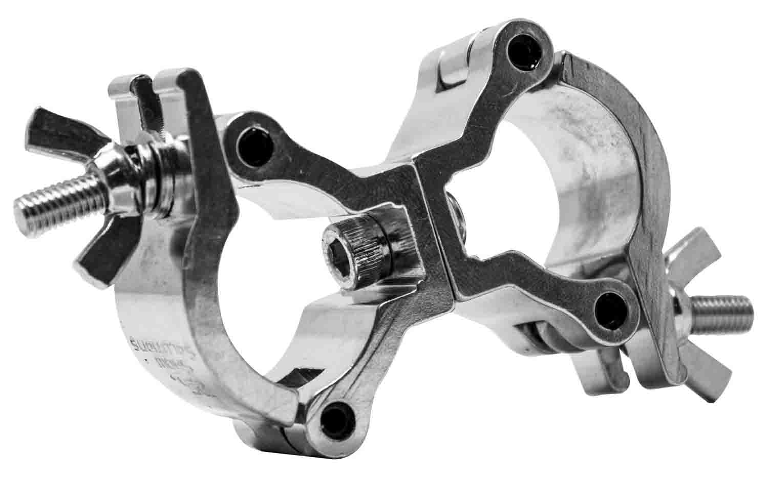 Odyssey LACSD25S Small Swivel Dual Mini Clamp with Aluminum Finish - Hollywood DJ
