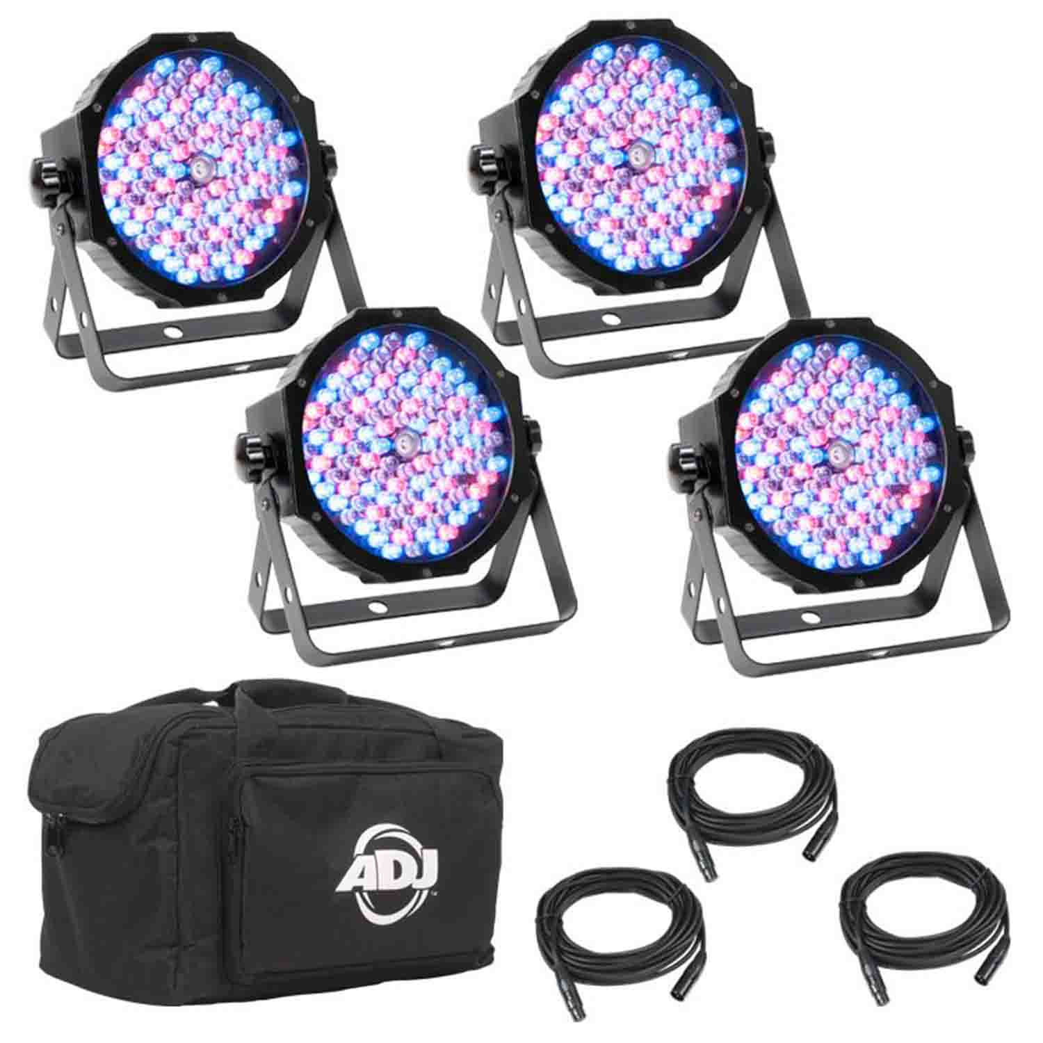 ADJ Lighting MEGA FLAT PAK PLUS 4x Mega Par Profile Plus LED Wash Fixtures - Hollywood DJ