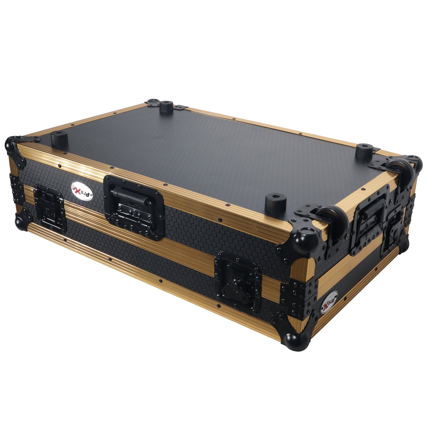 H-PROX-XS-DDJ1000WLTFGLD LED Flight Case for Pioneer DDJ-1000 SRT SX3 | FLX6 Controller - Gold Black - Hollywood DJ