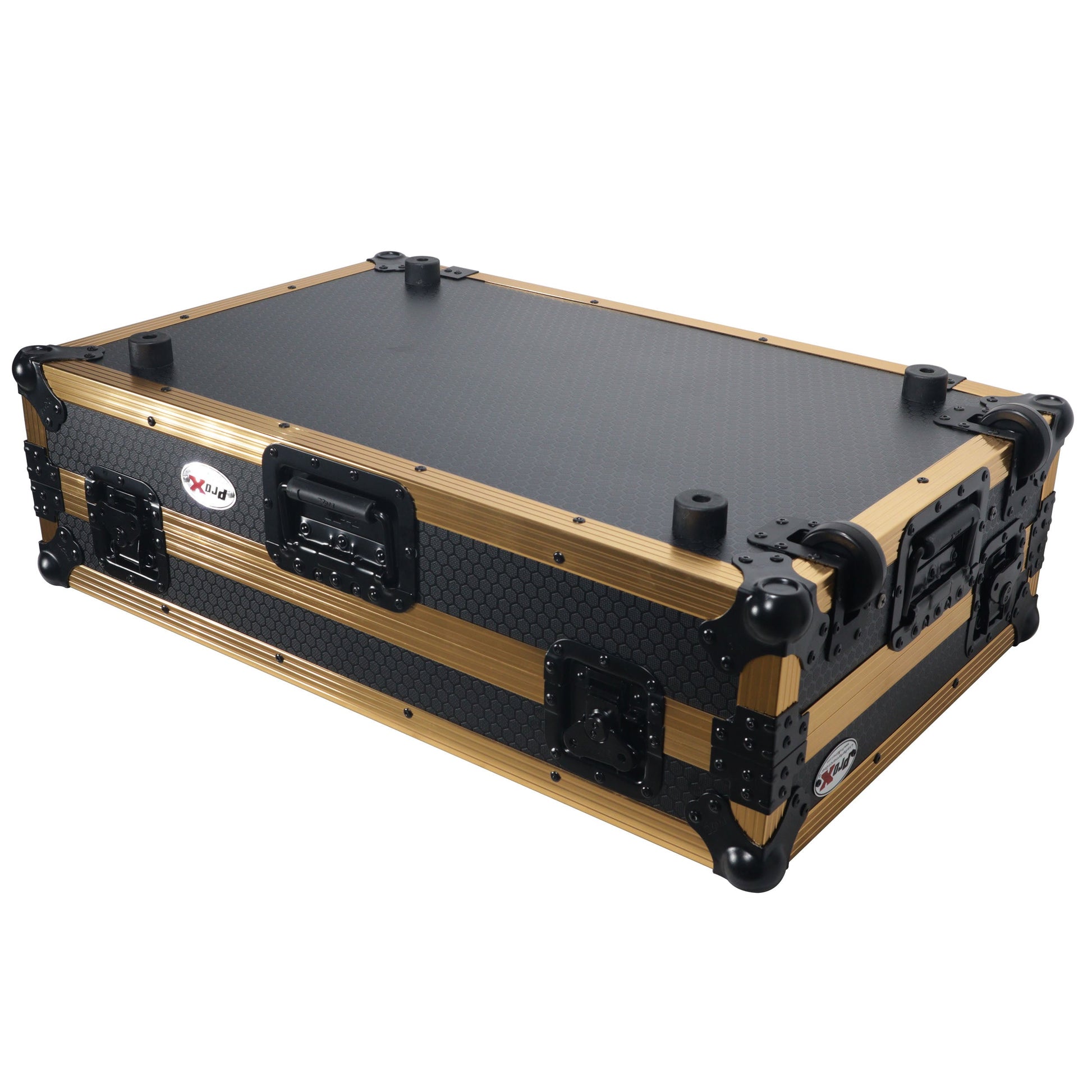 H-PROX-XS-DDJ1000WLTFGLD LED Flight Case for Pioneer DDJ-1000 SRT SX3 | FLX6 Controller - Gold Black - Hollywood DJ