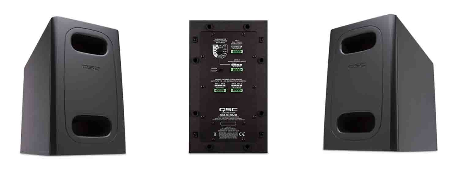 QSC AD-S.SUB-BK 6.5-inch Dual Voice Coil, Small Format Surface Subwoofer - Hollywood DJ