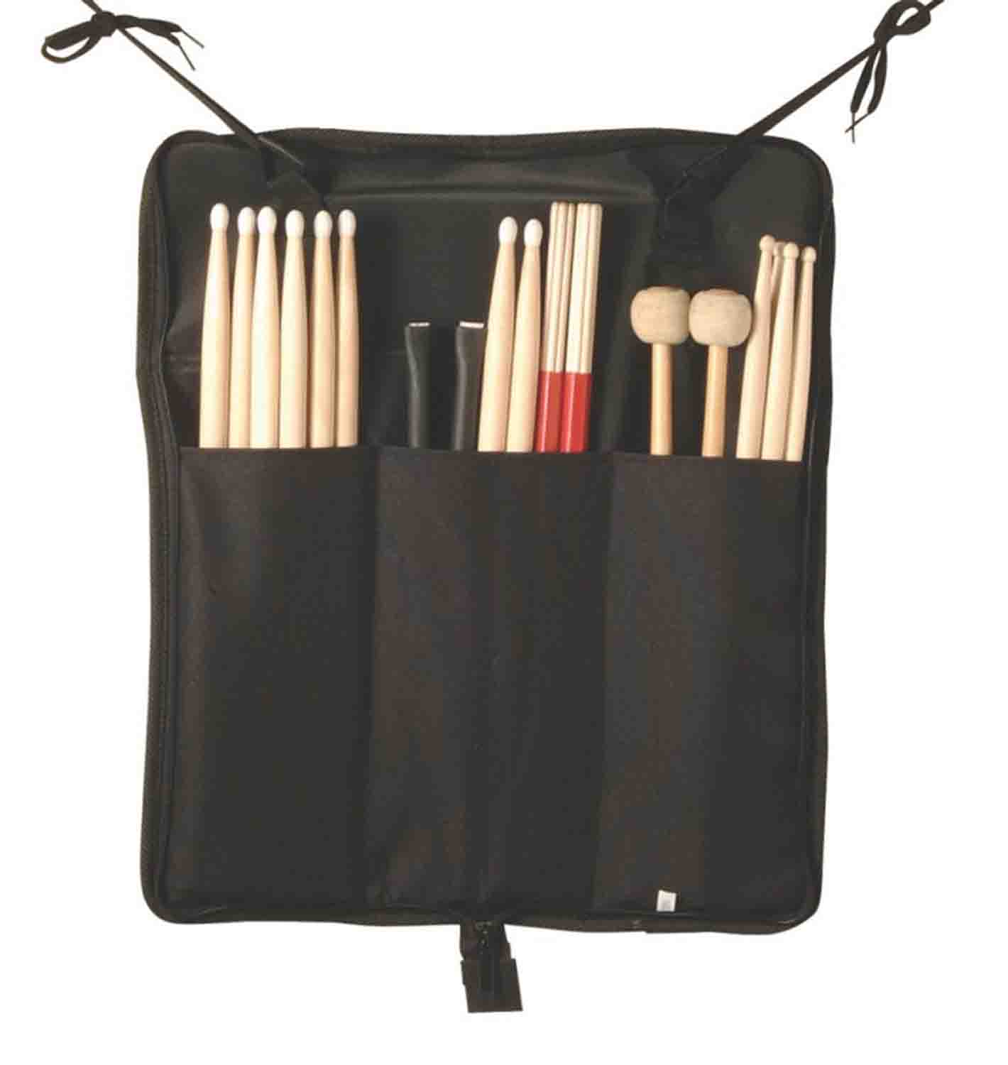 Onstage DSB6700 Three-Pocket Drum Stick Bag - Hollywood DJ