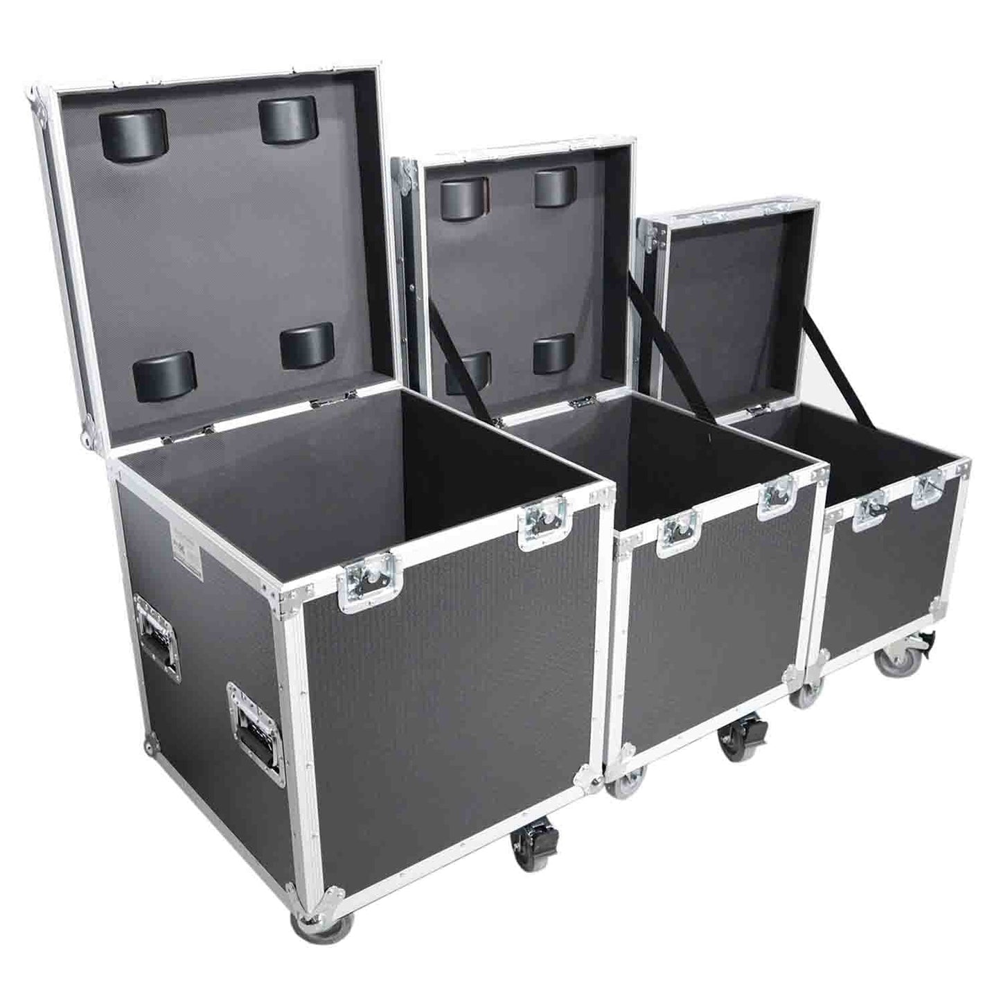 B-Stock: ProX XS-UTL49 PKG3, ATA Style Road Cases Large, Medium and Small Size with Wheels - Package of 3 - Hollywood DJ