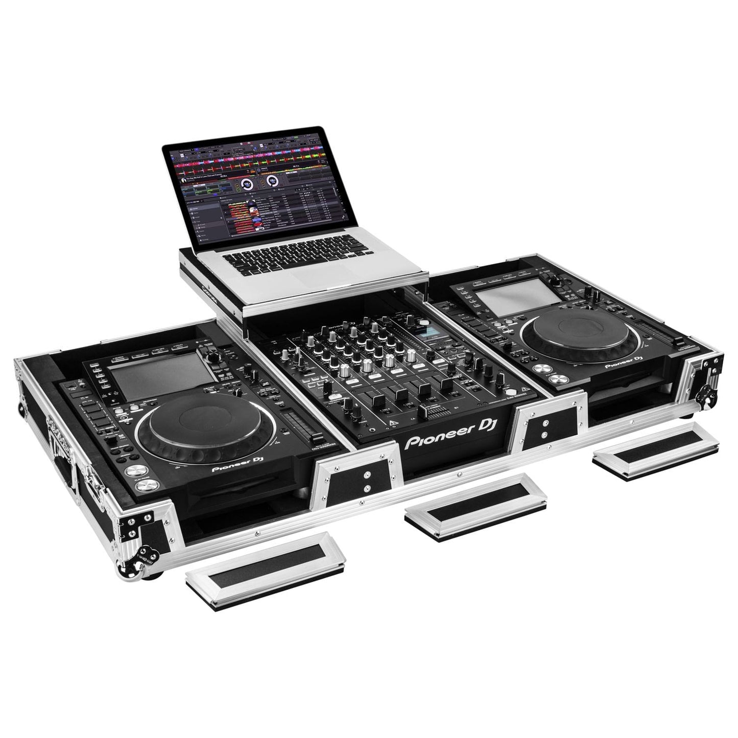 Odyssey FZGS12CDJWXD Black Extra Deep Glide Style DJ Coffin - Silver - Hollywood DJ