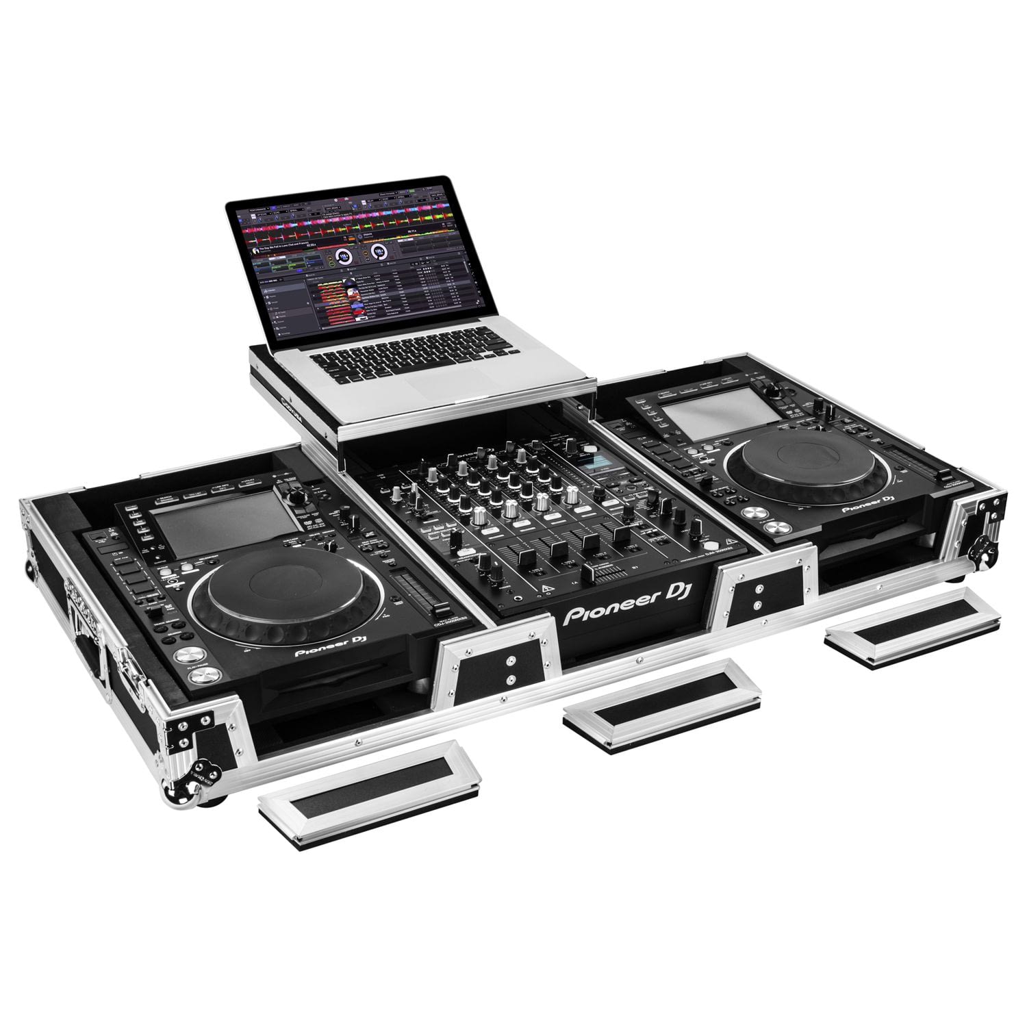 Odyssey FZGS12CDJWXD Black Extra Deep Glide Style DJ Coffin - Silver - Hollywood DJ