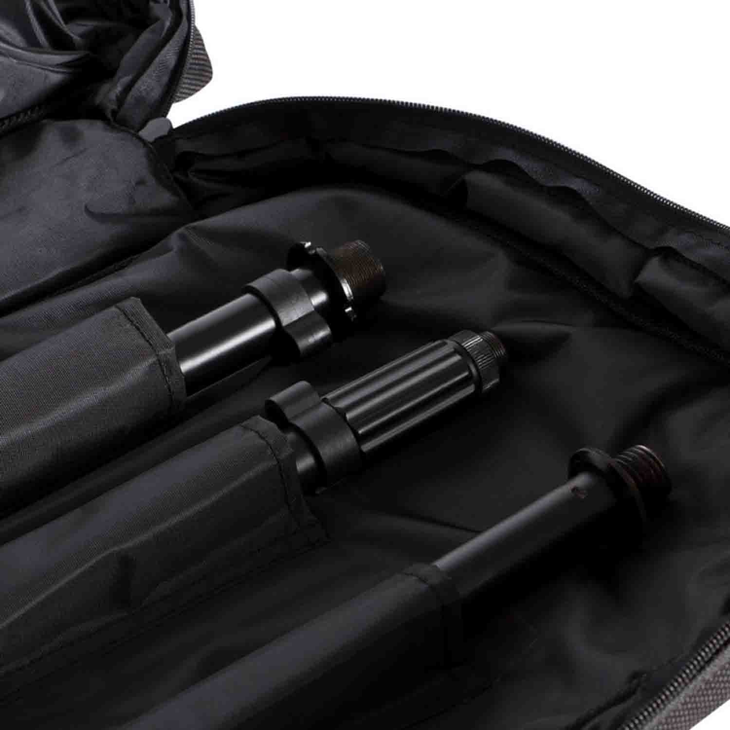 On Stage MSB-6500 Mic Stand Bag, holds 3 Round Base, 3 Hex Base Microphone Stands or Various Booms - Hollywood DJ