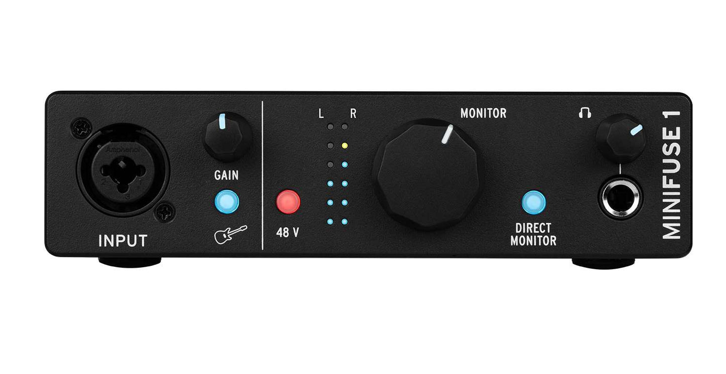 Arturia 800101 MiniFuse 1 Portable 1x2 USB Type-C Audio Interface - Black - Hollywood DJ