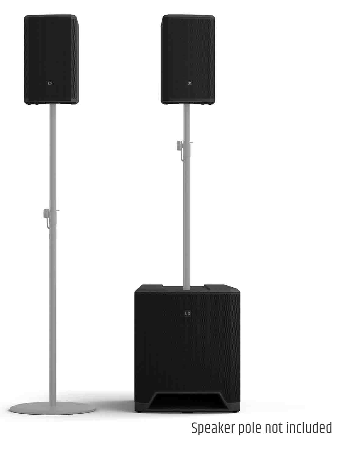 LD Systems DAVE 18 G4X Compact 2.1 Powered PA System with Bluetooth and Mixer - 2000W RMS