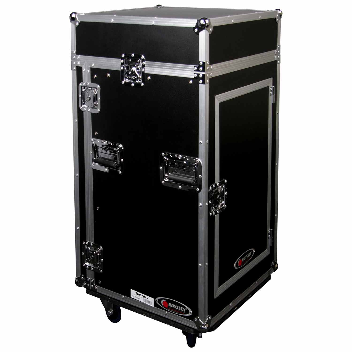Odyssey FR1016W, Combo Rack with Wheels 10U Top Slanted 16U Bottom Vertical - Hollywood DJ