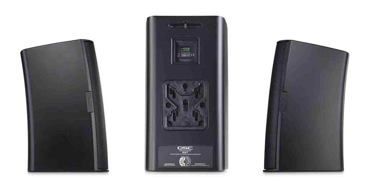 QSC AD-S8T-BK Acoustic Design Series 8-Inch 2-Way 200W Surface-Mount Loudspeaker - Black - Hollywood DJ