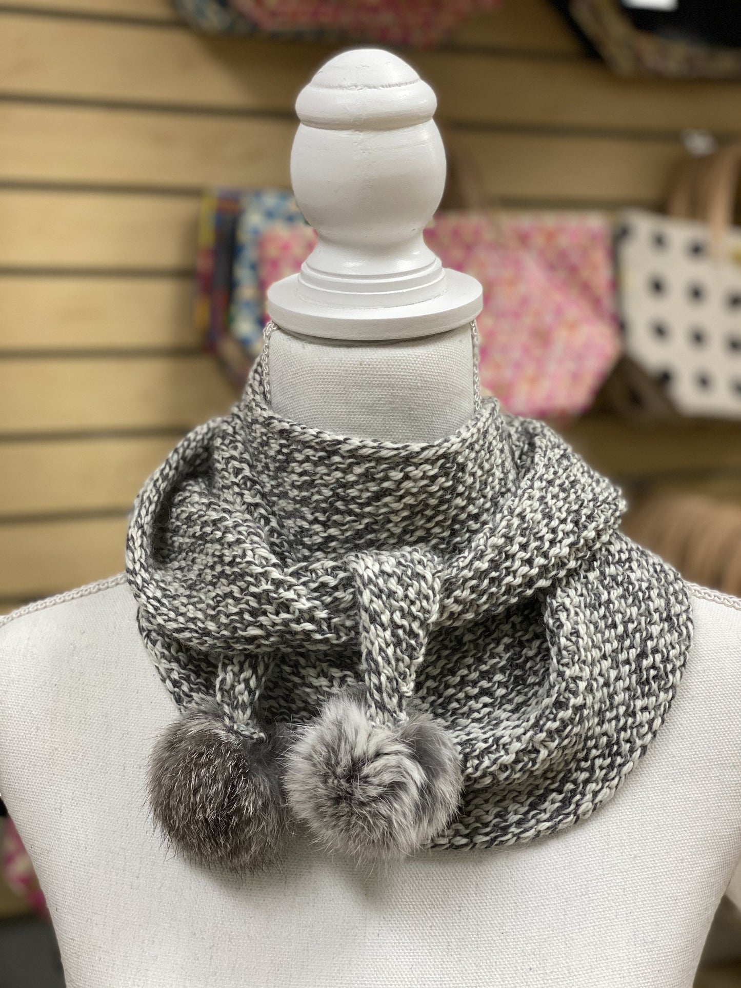 Big Bad Wool Shawl Kit With Grey Crescent Pom