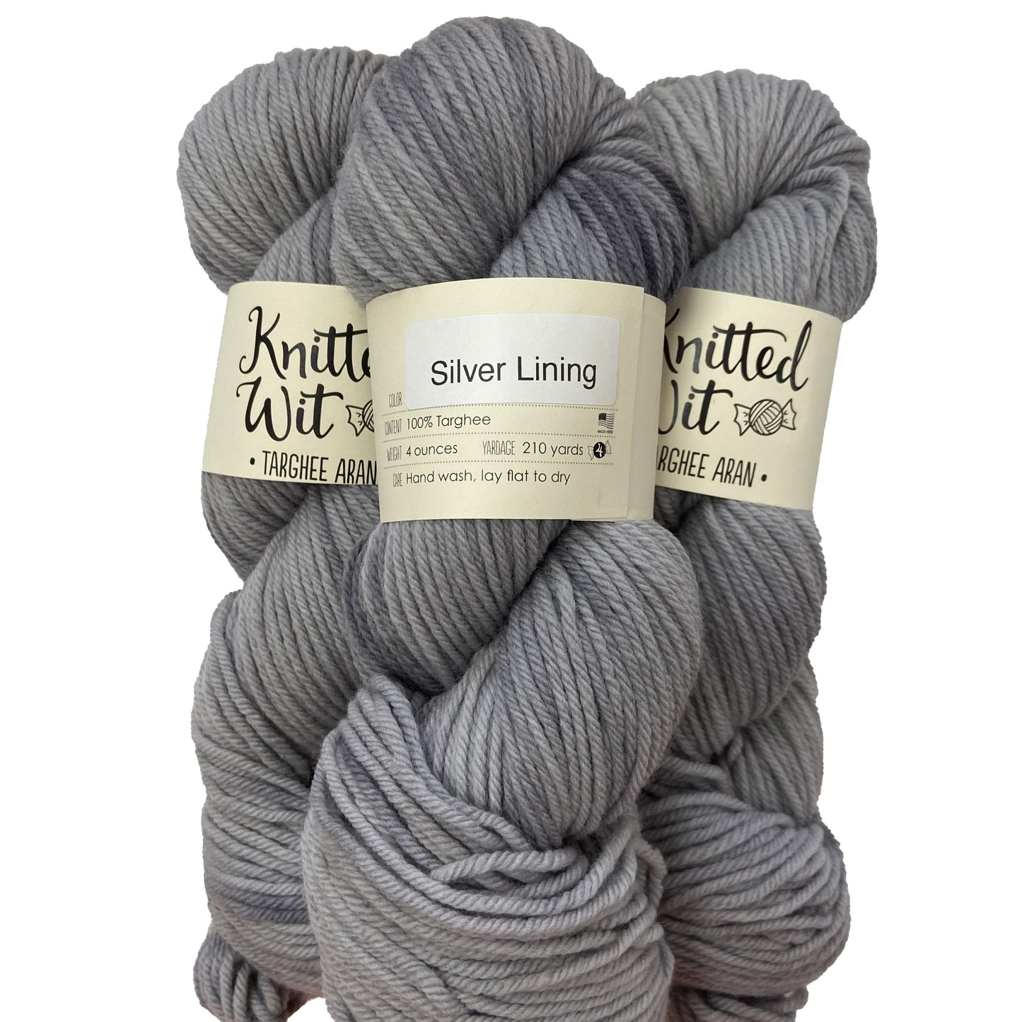 Knitted Wit | 100% Targhee Aran - Silver Lining