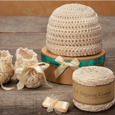 Crochet Hat & Bootees Kit - Cream