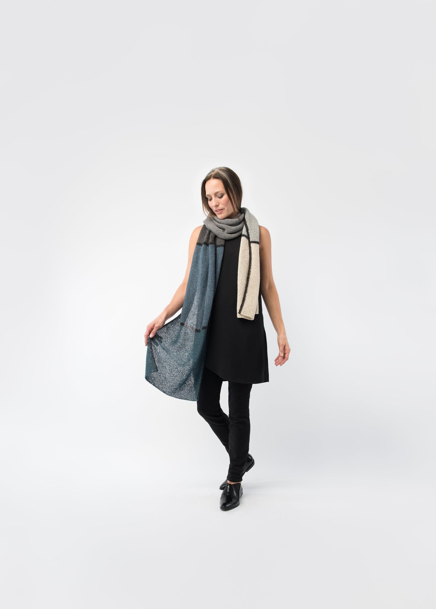 Shibui Knits Flagstone Colorblock Wrap (Twig)