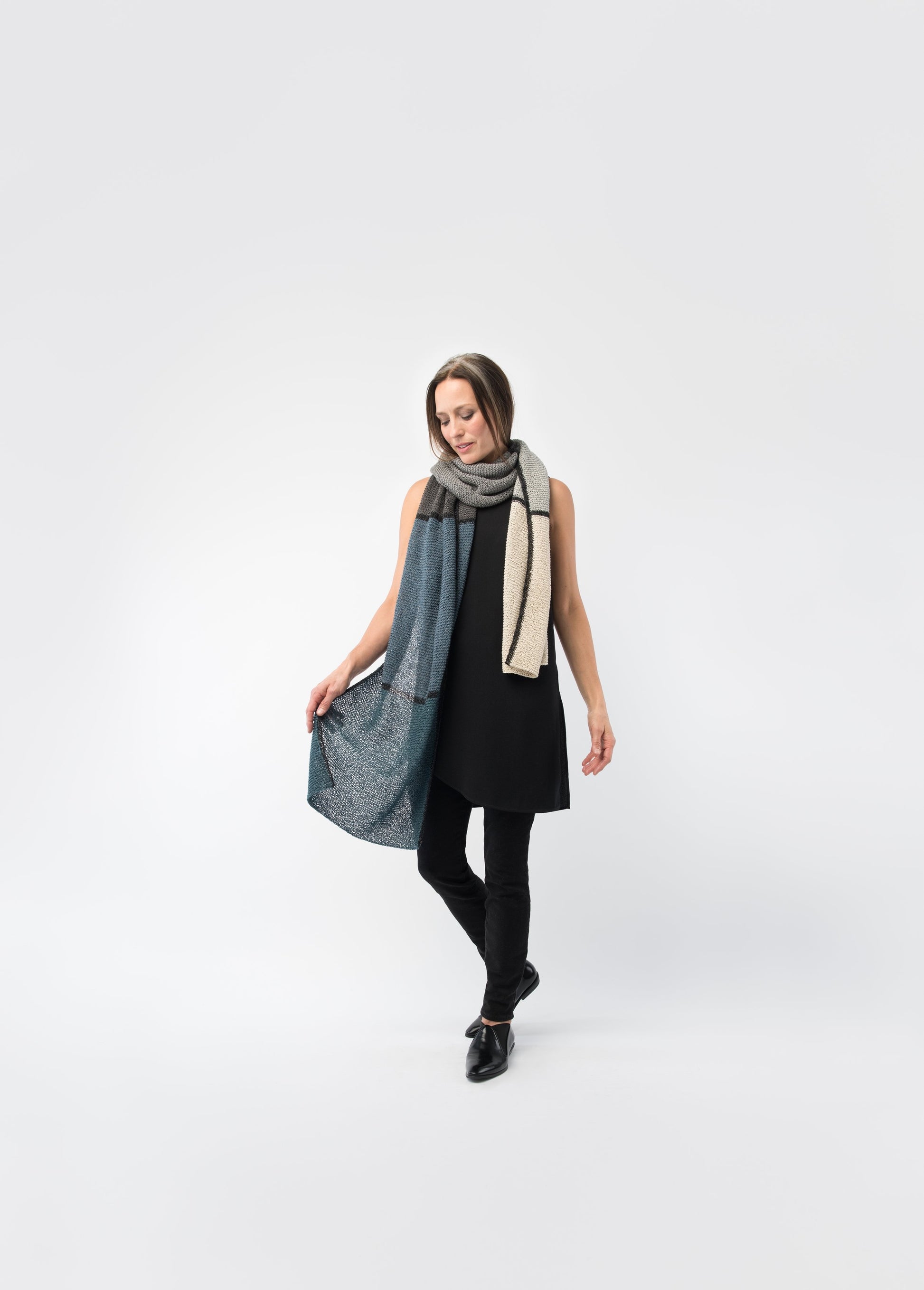 Shibui Knits Flagstone Colorblock Wrap (Twig)