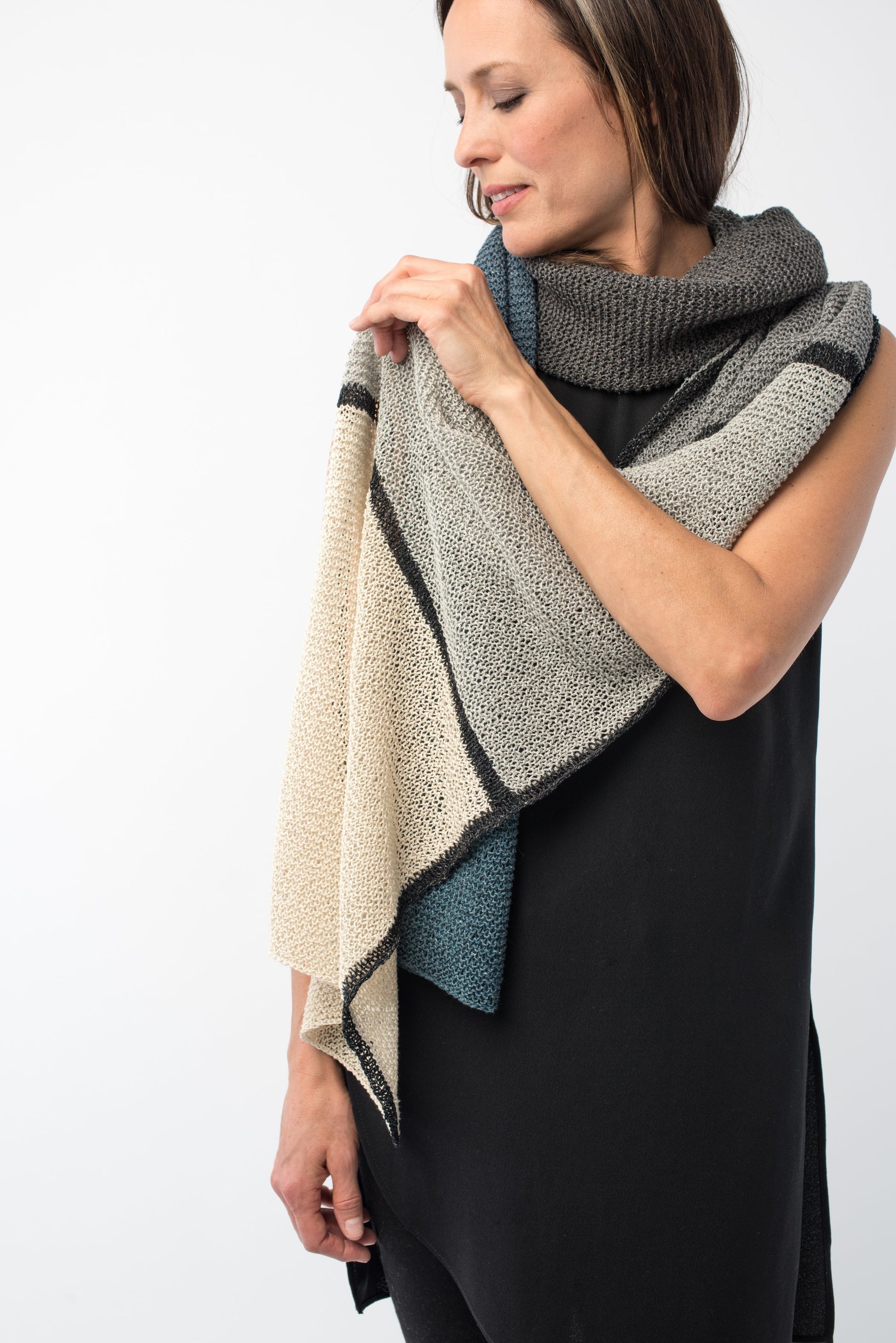 Shibui Knits Flagstone Colorblock Wrap (Twig)