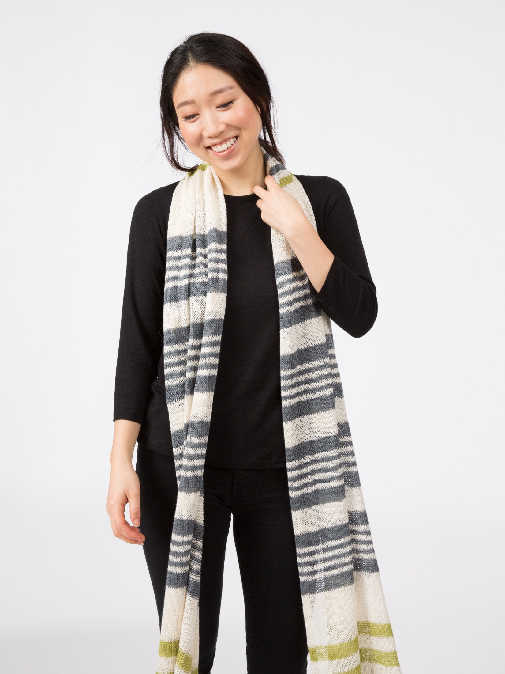 Shibui Knits Octave Striped Wrap (Reed)