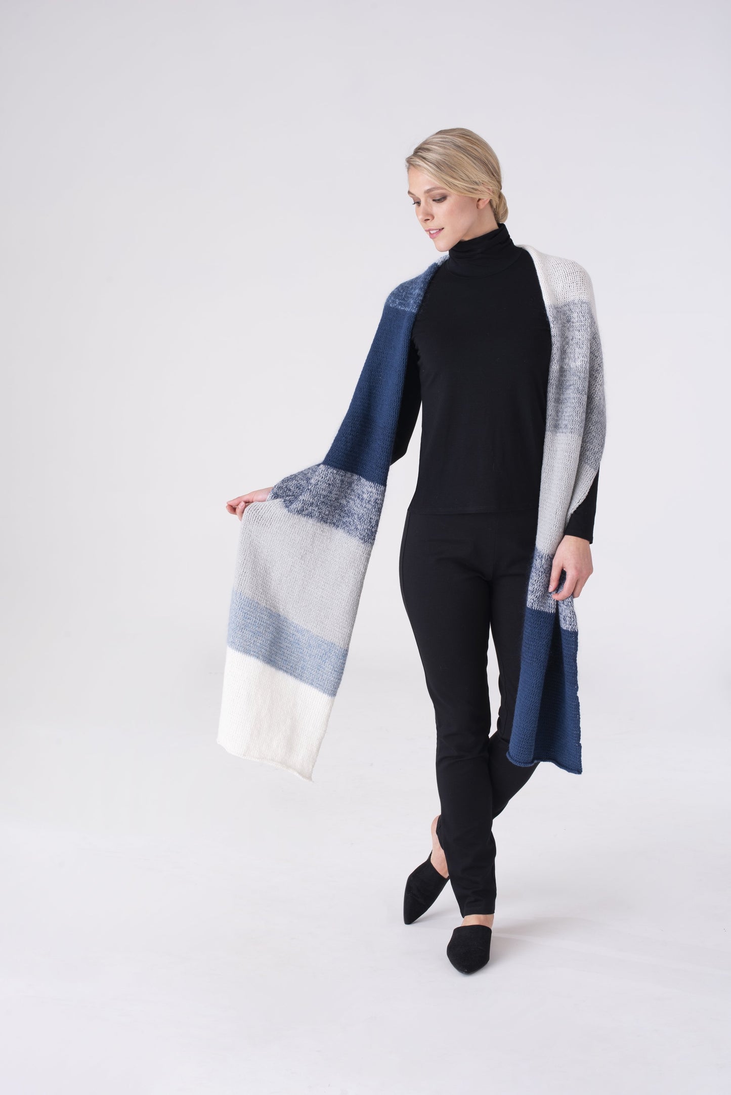 Shibui Knits Strata Scarf (Cima+Pebble+Silk Cloud)