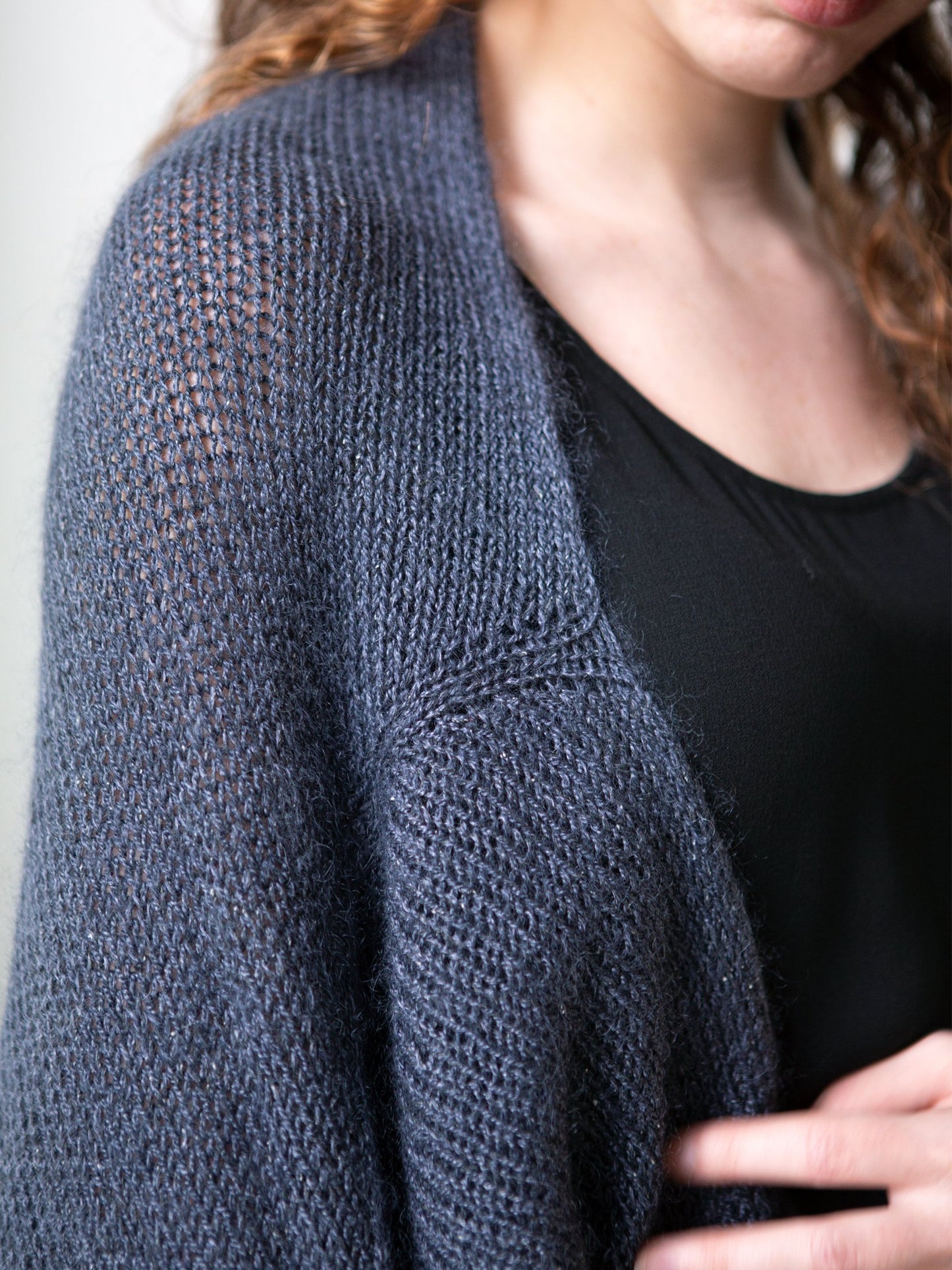 Shibui Knits Virga Cardigan (Tweed Silk Cloud + Lunar)