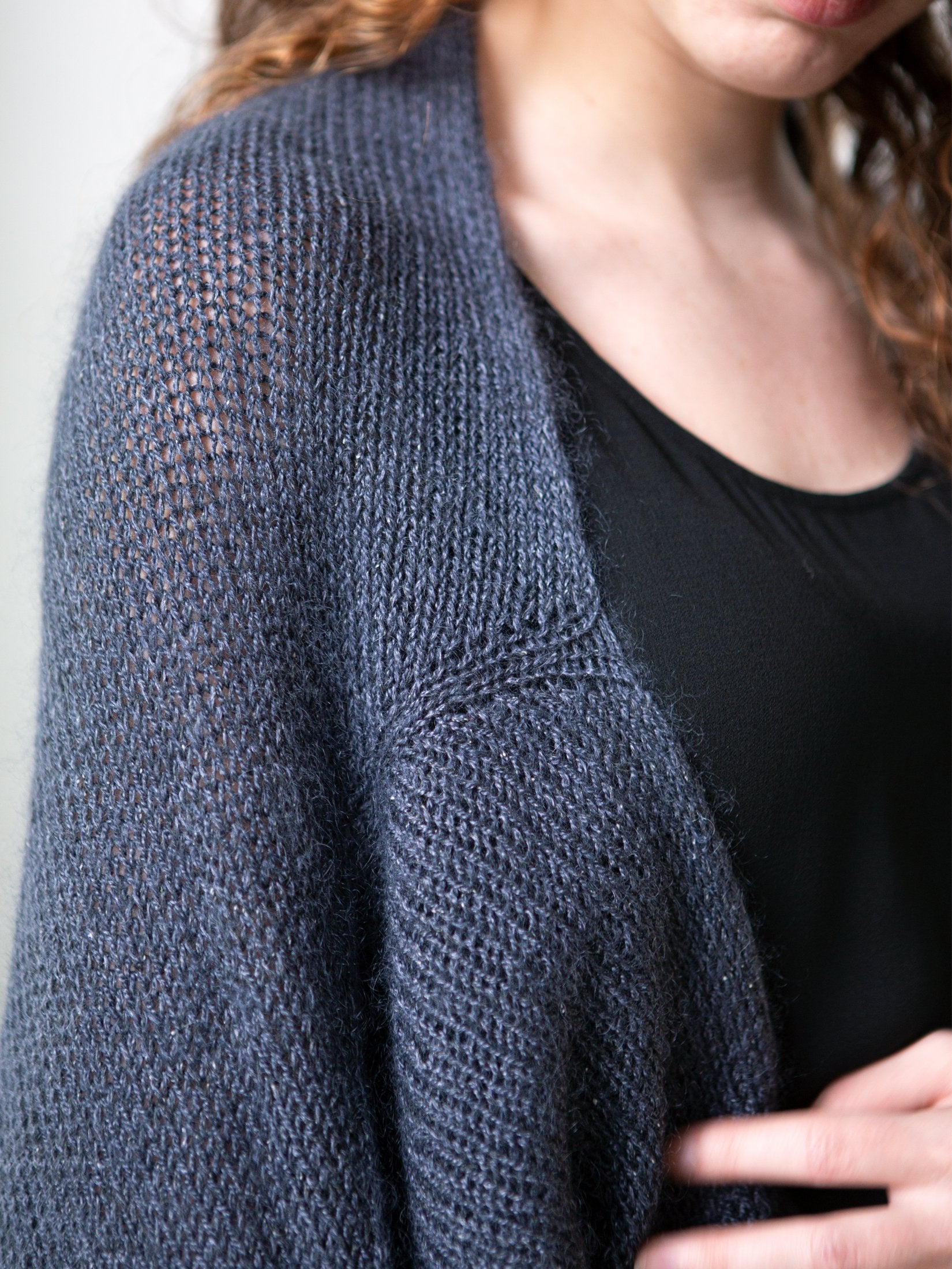 Shibui Knits Virga Cardigan (Tweed Silk Cloud + Lunar)