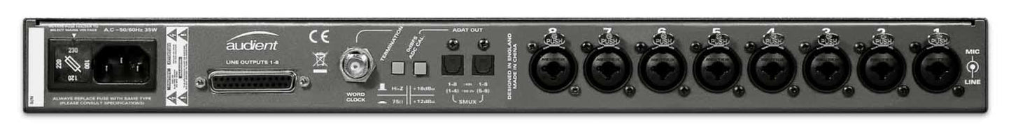 Audient ASP800 8 Channel Mic Preamp with HMX & IRON - Hollywood DJ