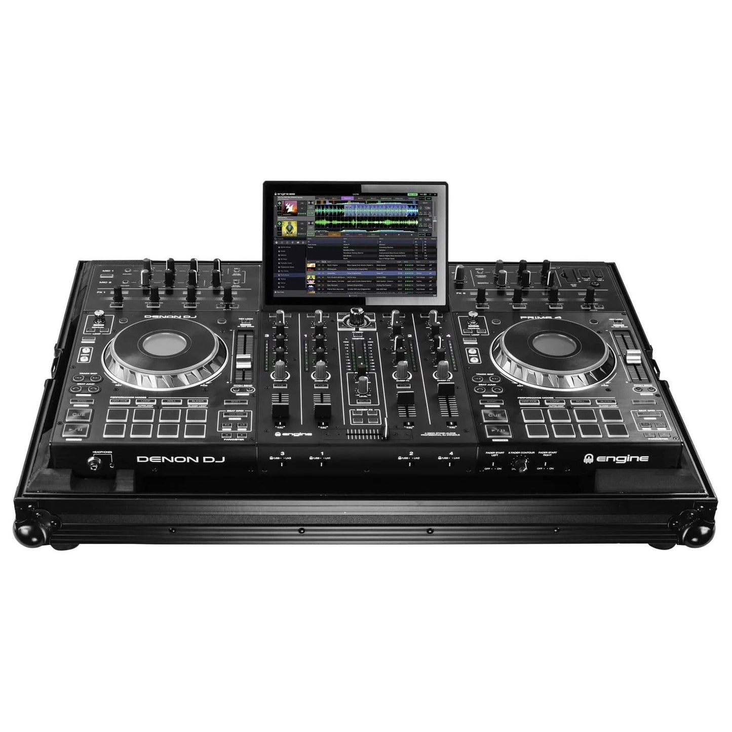 B-Stock: Odyssey FZDNPRIME4BL, Low Profile Flight Case for Denon Prime 4 Standalone DJ System - Black - Hollywood DJ