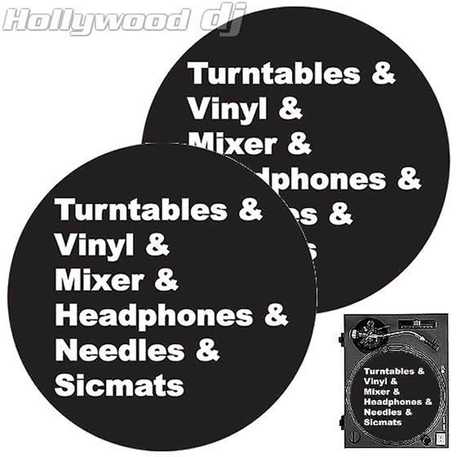 Sicmats DJ Turntable Slipmats 'ESSENTIALS' Slip Mat Set Sic Mats - Pair - Hollywood DJ